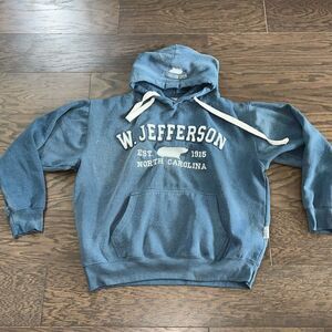 Worn pilled & faded West Jefferson Ashe NC bears hooded hoodie sweatshirt L
